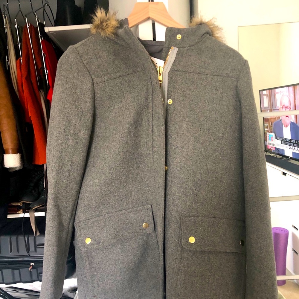 J Crew Vail Parka in Heather Graphite - sz 4